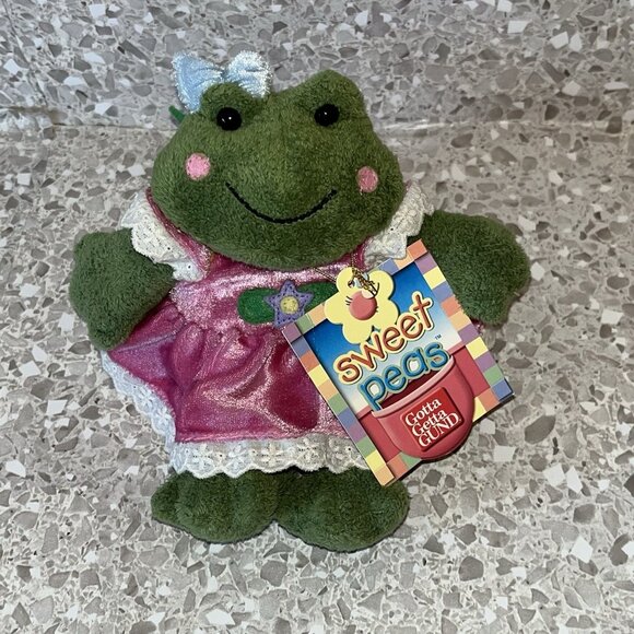 Gund Sweet Peas Ribbirta 60033 Small Plush Frog Flower in Backpack with Tag Toy - Picture 1 of 16